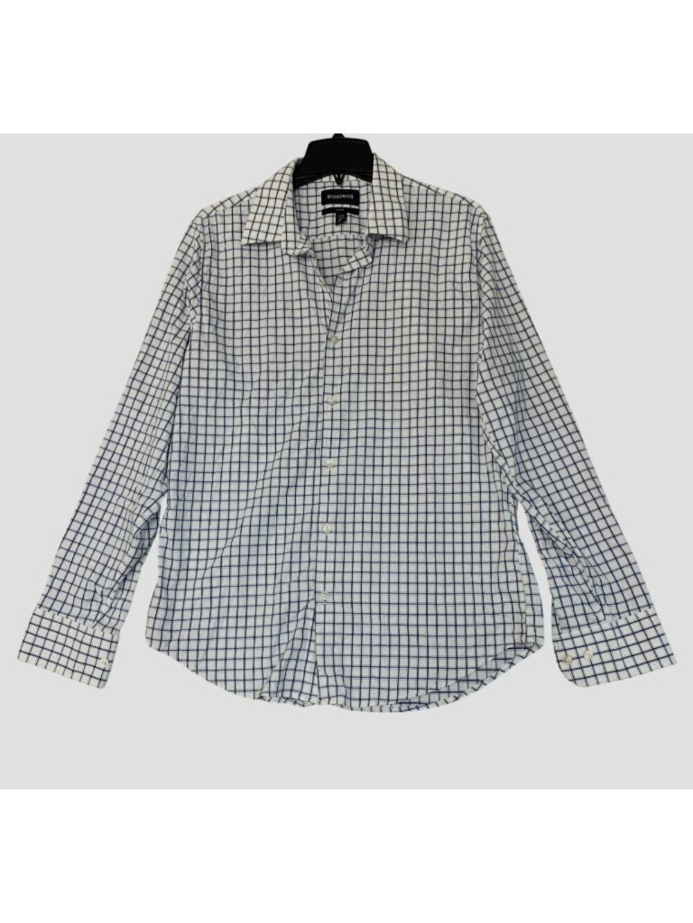 NWOT Bonobos Men's L Slim Fit Long Sleeve Button-Down Shirt White & Blue